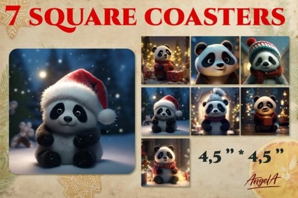 Download Christmas Coasters / Panda Sublimation - Christmas coasters Collection