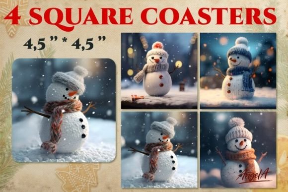 Download Snowman Sublimation / Christmas Coasters - Christmas coasters Collection