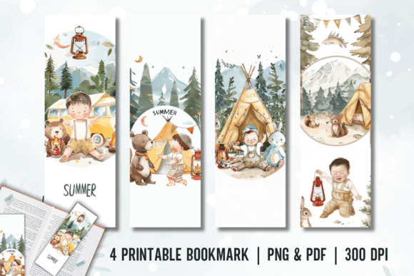 Download Camping Summer Printable Bookmark Design - Summer printable Collection