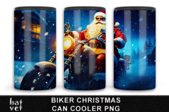 Download 4 in 1 Biker Christmas Can Cooler Design - Cooler design Collection
