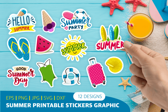 Download Summer Printable Stickers Graphic - Summer printable Collection