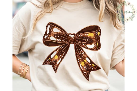 Download Bronze Glitter Bow Sublimation Design - Glitter Collection