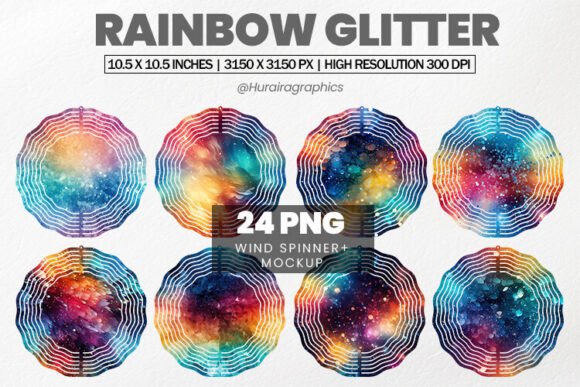 Download Rainbow Glitter Wind Spinner Sublimation - Glitter Collection
