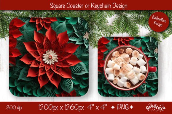 Download Square Coaster Christmas Coasters Design - Christmas coasters Collection