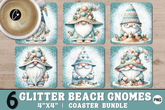 Download Glitter Beach Gnome Coaster Bundle - Glitter Collection