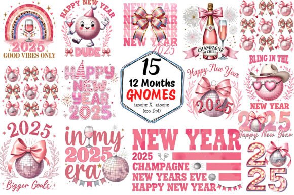 Download Pink Coquette Happy New Year Sublimation - New year sublimation Collection