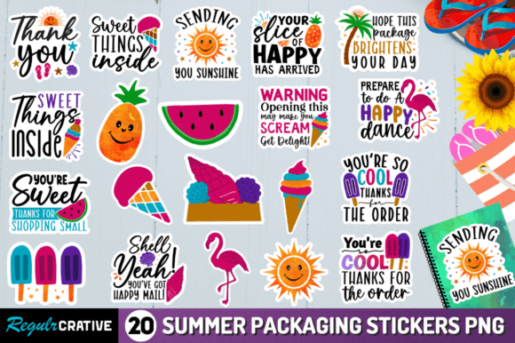 Download Summer Printable Stickers Png Bundle - Summer printable Collection