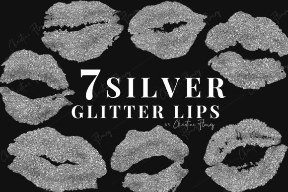 Download 7 Silver Glitter Lips Clipart - Glitter Collection