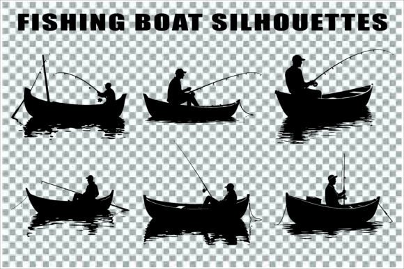 Download Silhouettes of Men and Dogs Fishing - Premium Resources