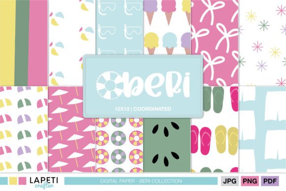 Download Summer Printable Digital Paper Pack - Summer printable Collection