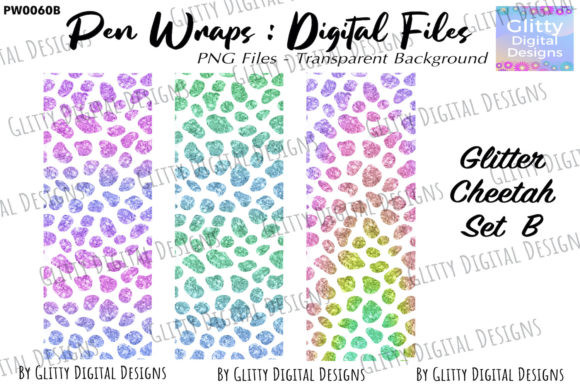 Download Glitter Cheetah Pen Wraps Set B , PNG - Glitter Collection